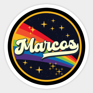 Marcos // Rainbow In Space Vintage Style Sticker